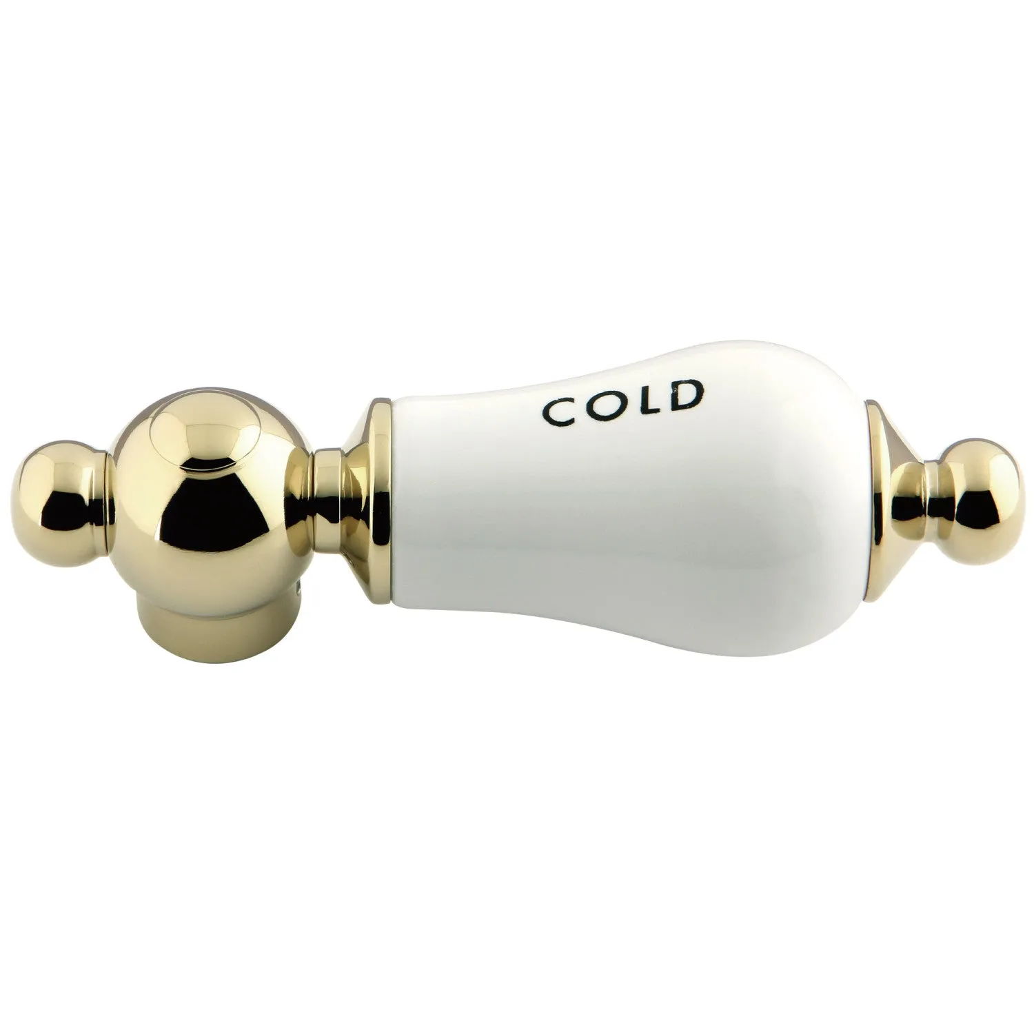 Kingston Brass AEPL2C Porcelain Lever Handle (Cold Side), Polished Brass