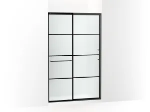 KOHLER K-707613-8G80 Elate Sliding shower door, 75-1/2" H x 44-1/4 - 47-5/8" W, with heavy 5/16" thick Frosted glass with rectangular grille pattern