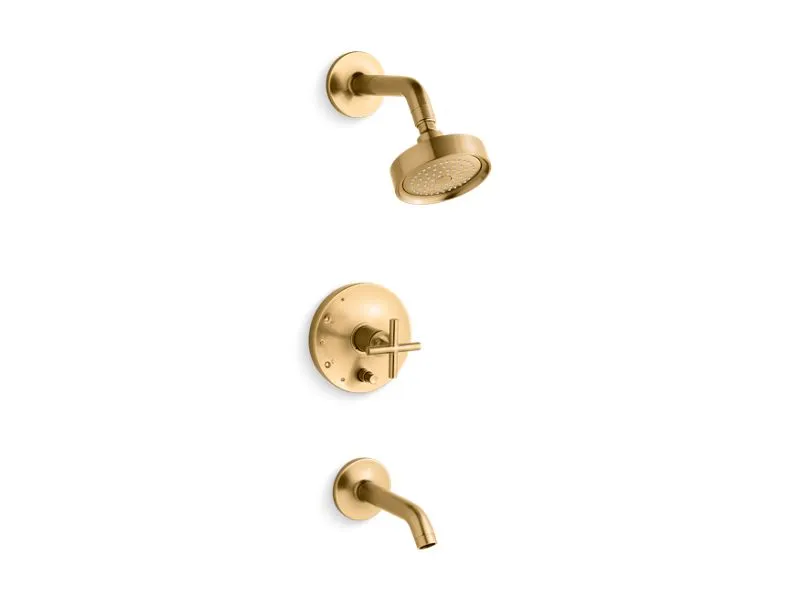 KOHLER K-T14420-3 Purist Rite-Temp bath and shower trim with cross handle and 2.5 gpm showerhead