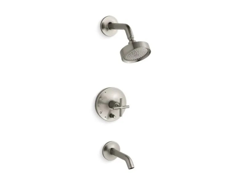 KOHLER K-T14420-3 Purist Rite-Temp bath and shower trim with cross handle and 2.5 gpm showerhead