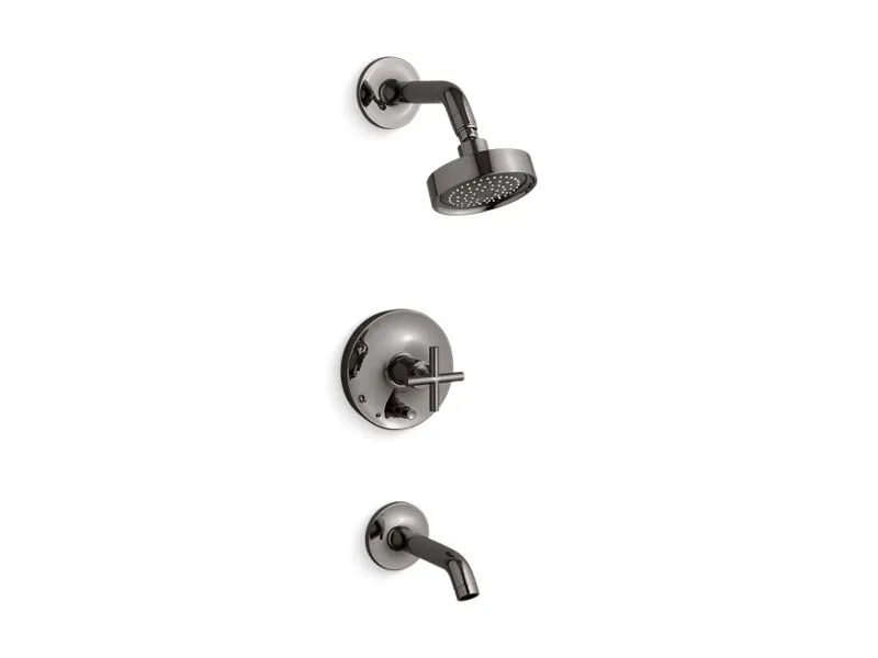 KOHLER K-T14420-3 Purist Rite-Temp bath and shower trim with cross handle and 2.5 gpm showerhead