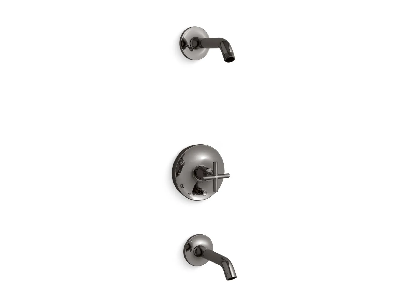 KOHLER K-T14420-3L Purist Rite-Temp bath and shower trim kit with push-button diverter and cross handle, without showerhead