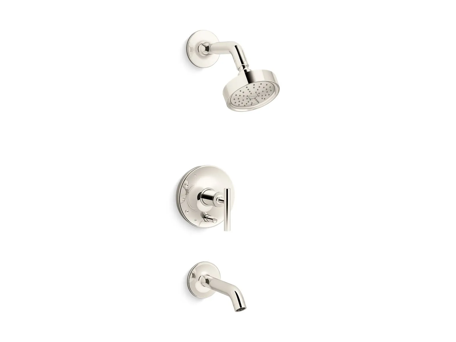 KOHLER K-T14420-4G Purist Rite-Temp bath and shower trim kit with push-button diverter and lever handle, 1.75 gpm
