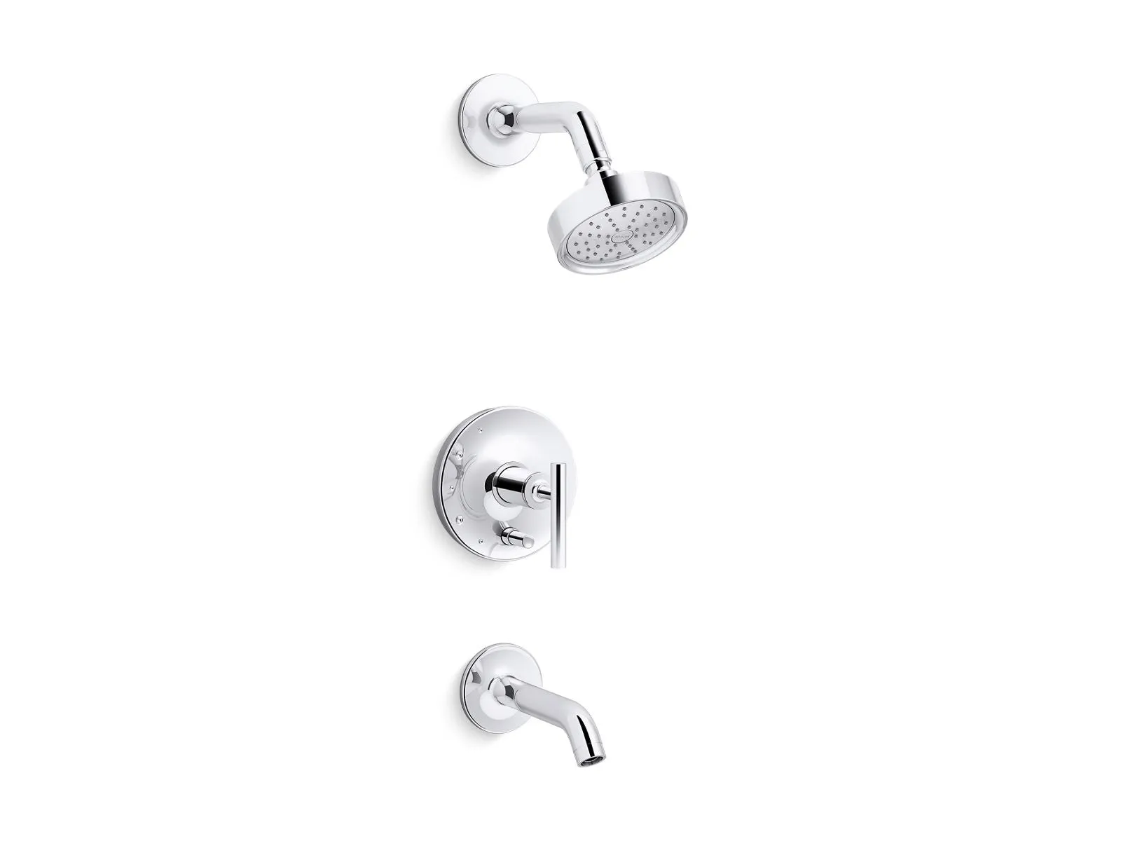 KOHLER K-T14420-4G Purist Rite-Temp bath and shower trim kit with push-button diverter and lever handle, 1.75 gpm