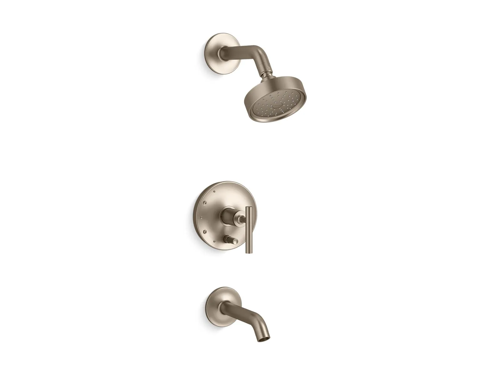 KOHLER K-T14420-4G Purist Rite-Temp bath and shower trim kit with push-button diverter and lever handle, 1.75 gpm