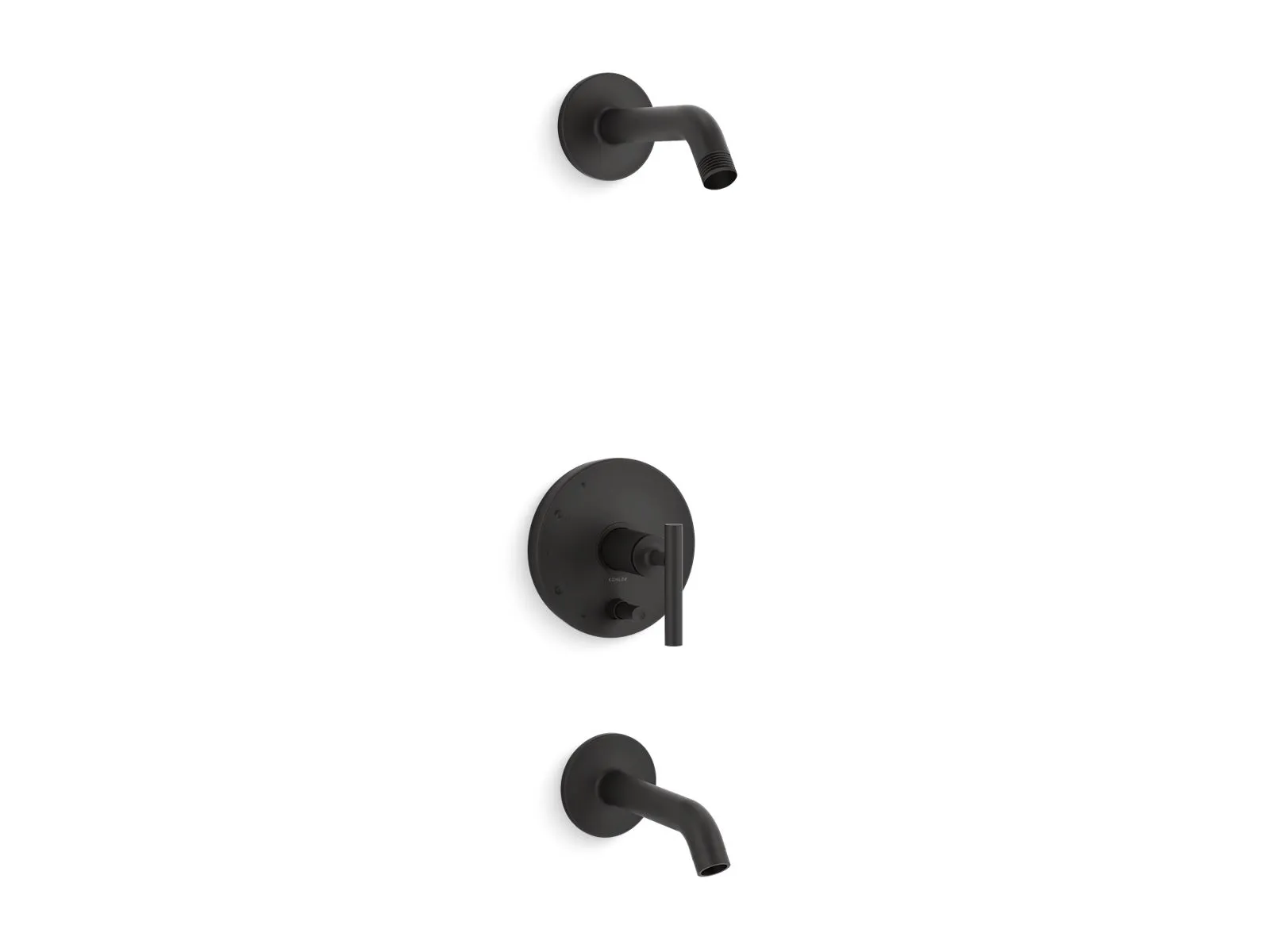 KOHLER K-T14420-4L Purist Rite-Temp bath and shower trim kit with push-button diverter and lever handle, without showerhead