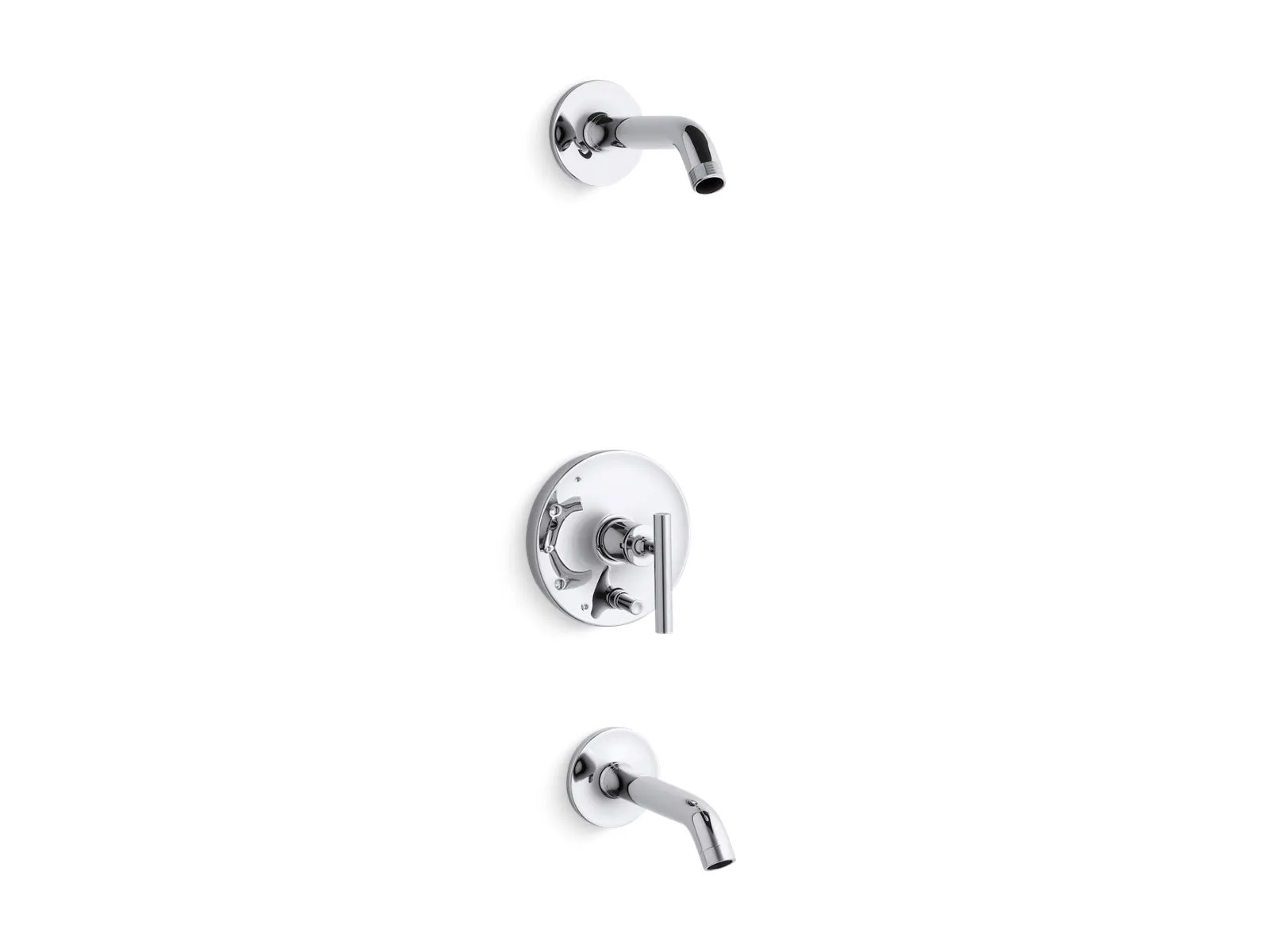 KOHLER K-T14420-4L Purist Rite-Temp bath and shower trim kit with push-button diverter and lever handle, without showerhead