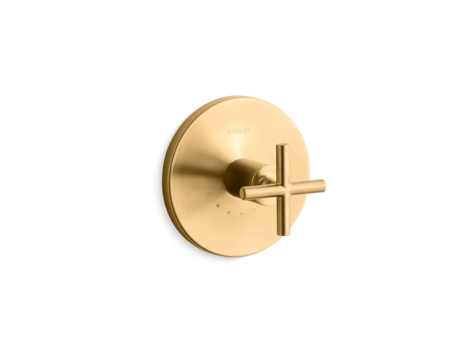 KOHLER K-T14488-3 Purist MasterShower temperature control valve trim with cross handle