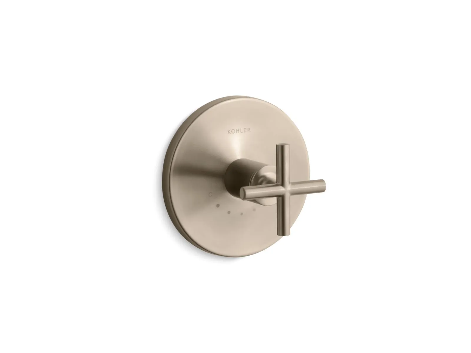 KOHLER K-T14488-3 Purist MasterShower temperature control valve trim with cross handle