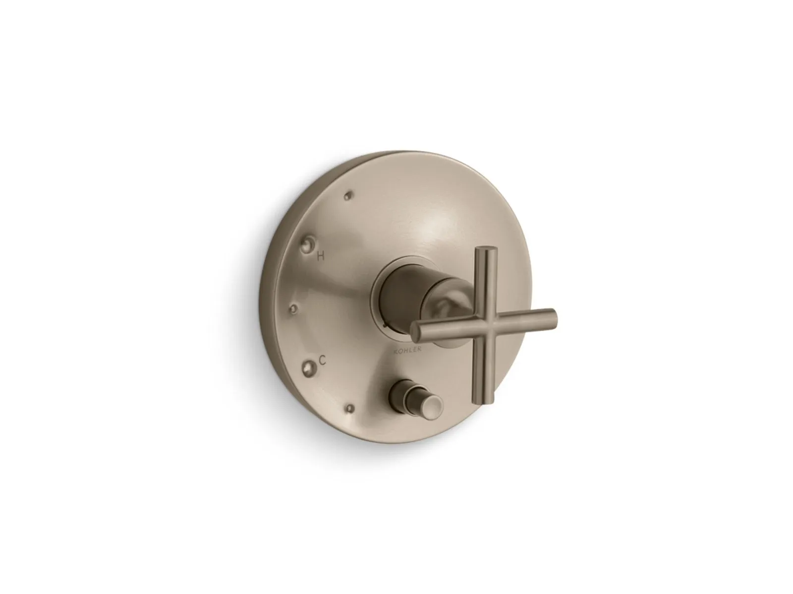 KOHLER K-T14501-3 Purist Rite-Temp valve trim with push-button diverter and cross handle