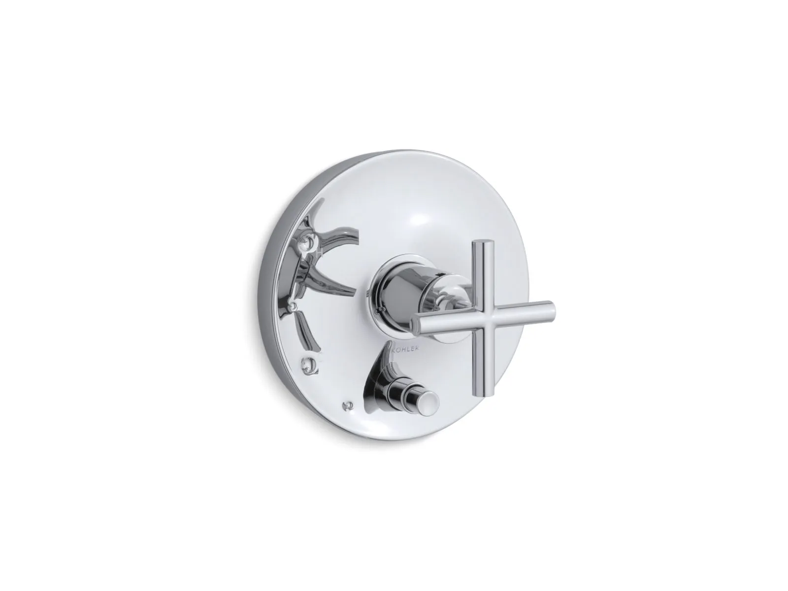 KOHLER K-T14501-3 Purist Rite-Temp valve trim with push-button diverter and cross handle