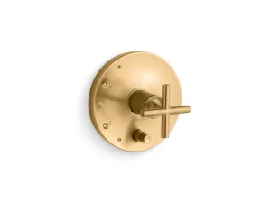 KOHLER K-T14501-3 Purist Rite-Temp valve trim with push-button diverter and cross handle