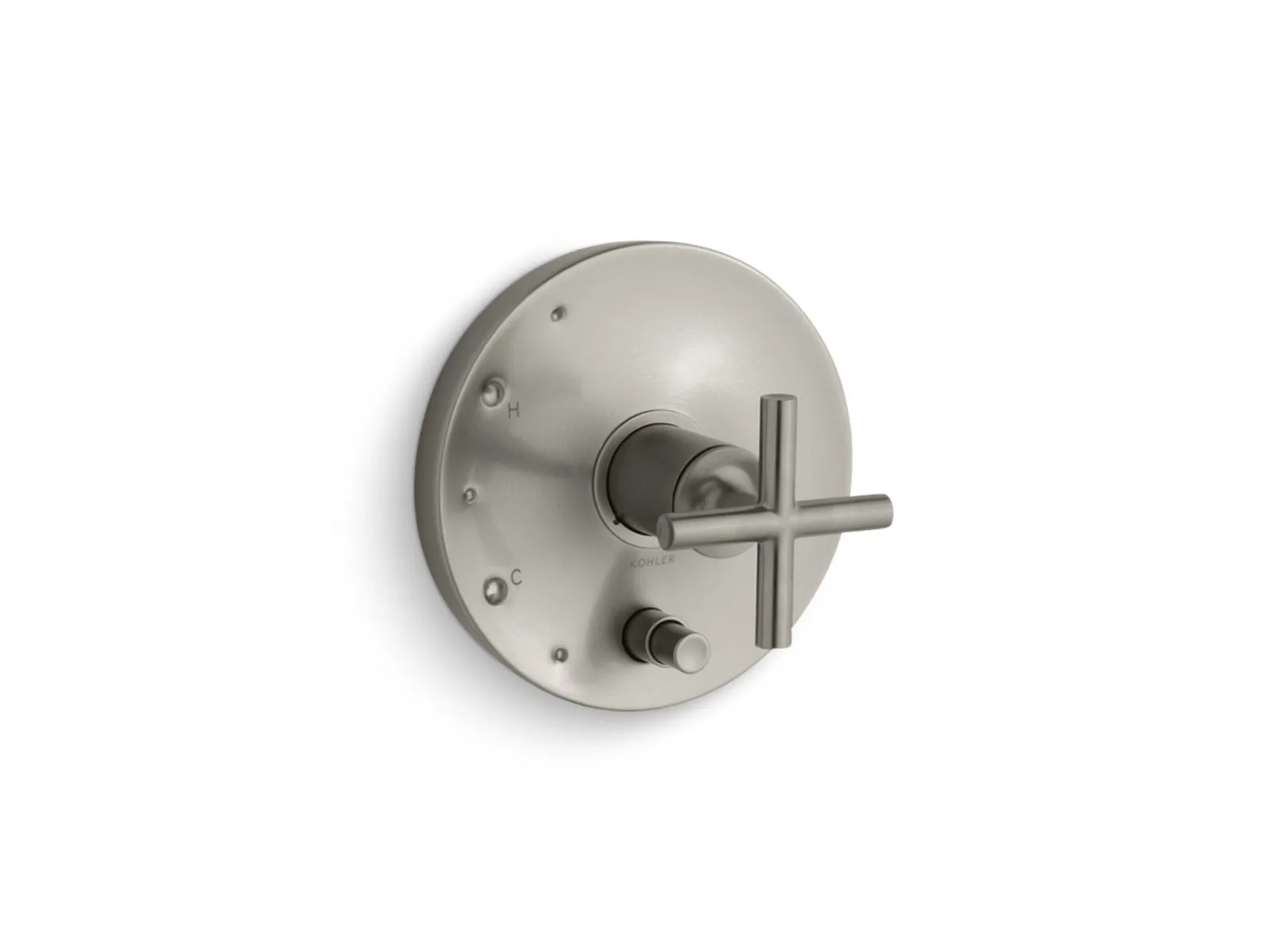 KOHLER K-T14501-3 Purist Rite-Temp valve trim with push-button diverter and cross handle