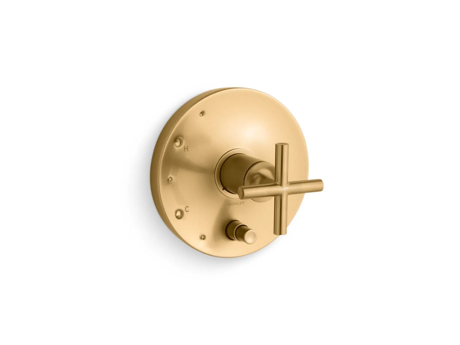 KOHLER K-T14501-3 Purist Rite-Temp valve trim with push-button diverter and cross handle