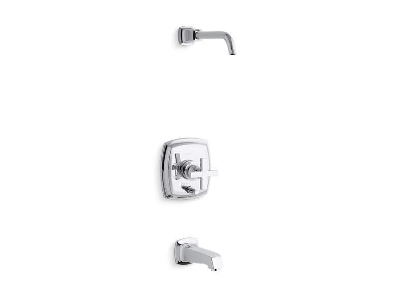 KOHLER K-T16233-3L Margaux Rite-Temp(R) bath and shower trim set with push-button diverter and cross handle, less showerhead