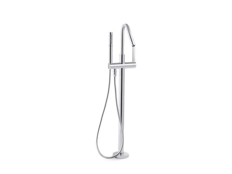 KOHLER K-T97344-4 Stillness floor-mount bath filler trim with handshower in Polished Chrome