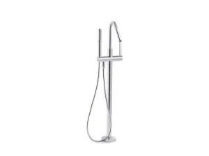 KOHLER K-T97344-4 Stillness floor-mount bath filler trim with handshower in Polished Chrome
