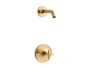 KOHLER K-TLS14422-3 Purist Rite-Temp shower trim kit with cross handle, without showerhead