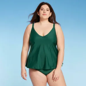 Kona Sol Women's Plus Size Solid Tankini Top