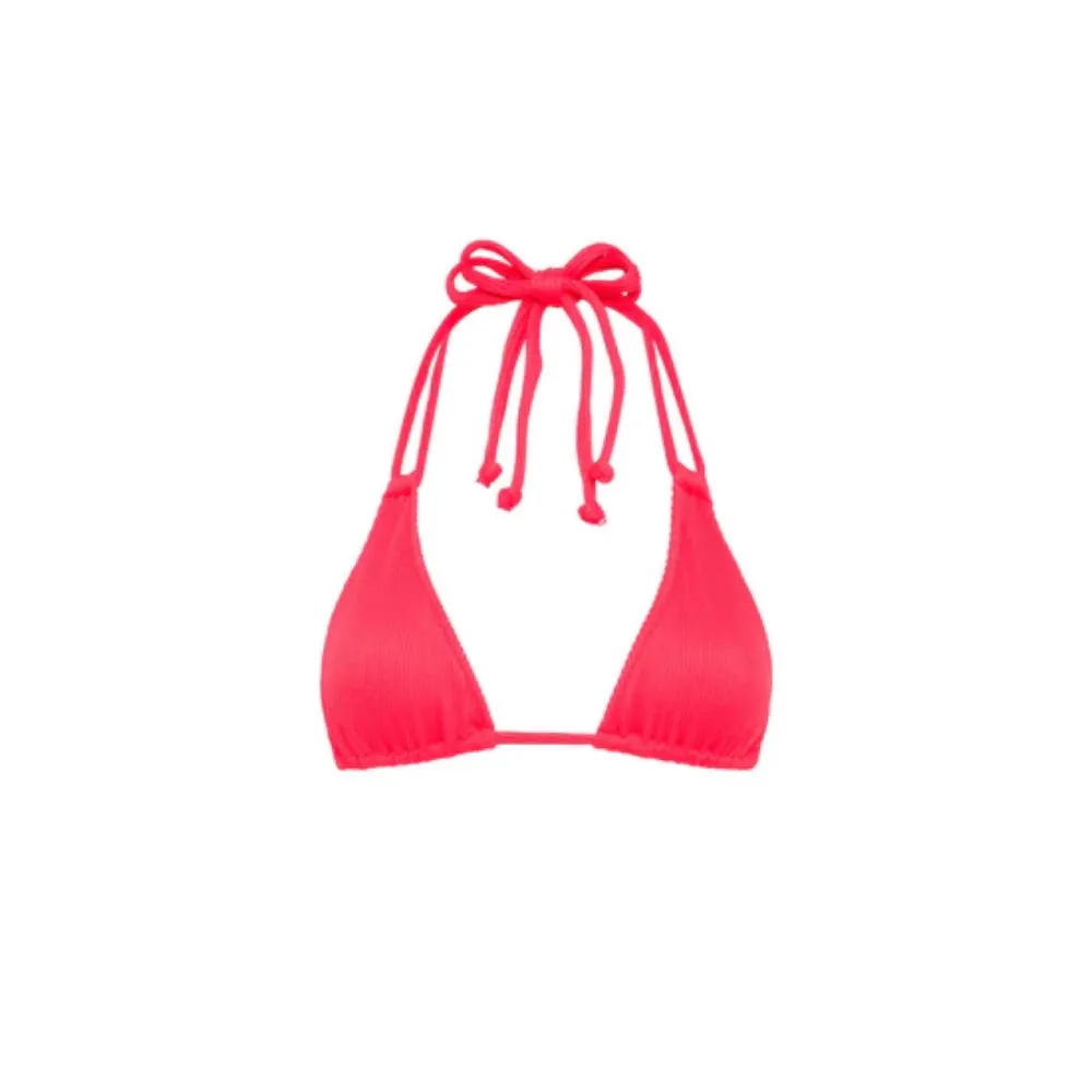 KULANI KINIS HALTER BRALETTE TOP WATERMELON RIBBED