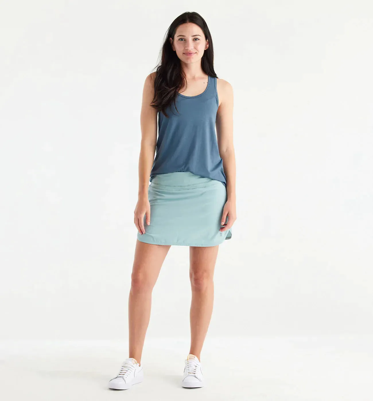 LADIES FREE FLY BAMBOO LINED BREEZE SKORT - SEA GLASS