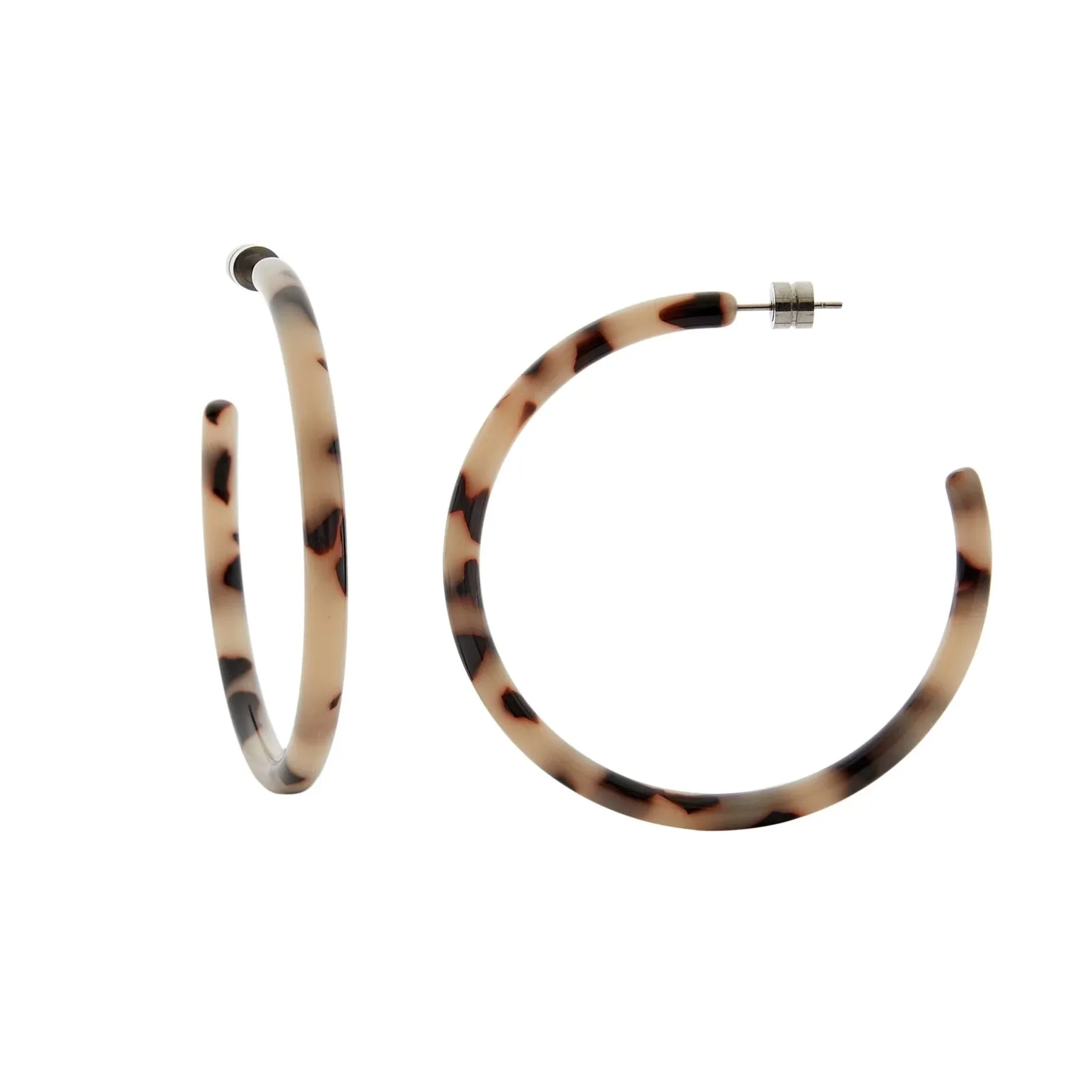 Large Hoops: Ash Blonde Tortoise