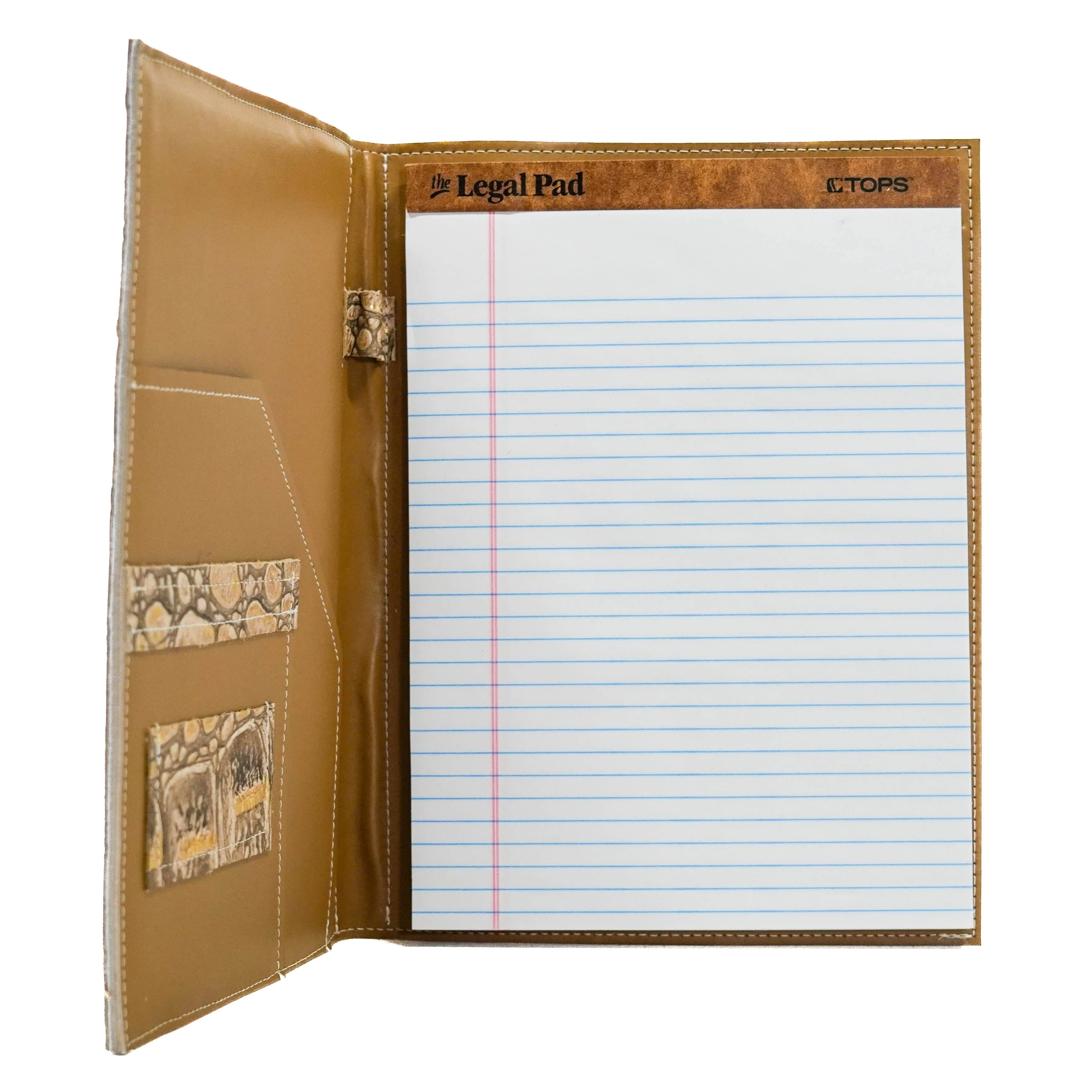 Large Notepad Cover - Brindle w/ Ivory Jumbo Croc