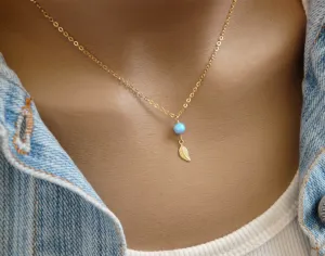 Leaf Opal Necklace – Delicate Nature-Inspired