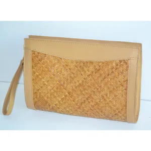 Leather & Straw Purse By Lord & Taylor