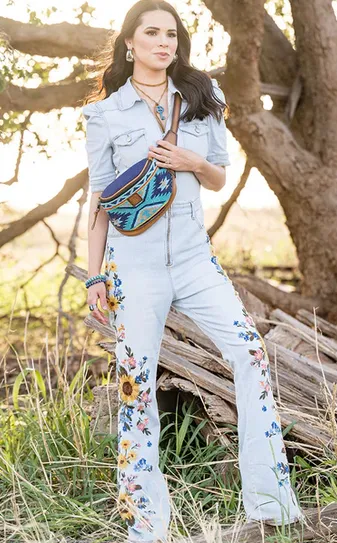 Leather   Woven Fabric Belt Bag or Fanny Pack