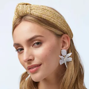 Lele Sadoughi Mother of Pearl Small Crystal Lily Earrings
