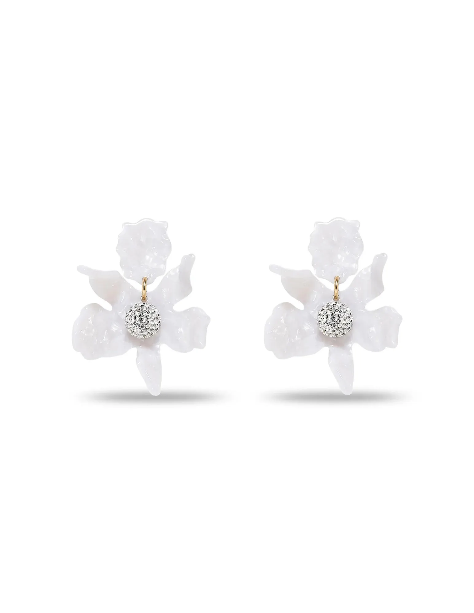 Lele Sadoughi Mother of Pearl Small Crystal Lily Earrings