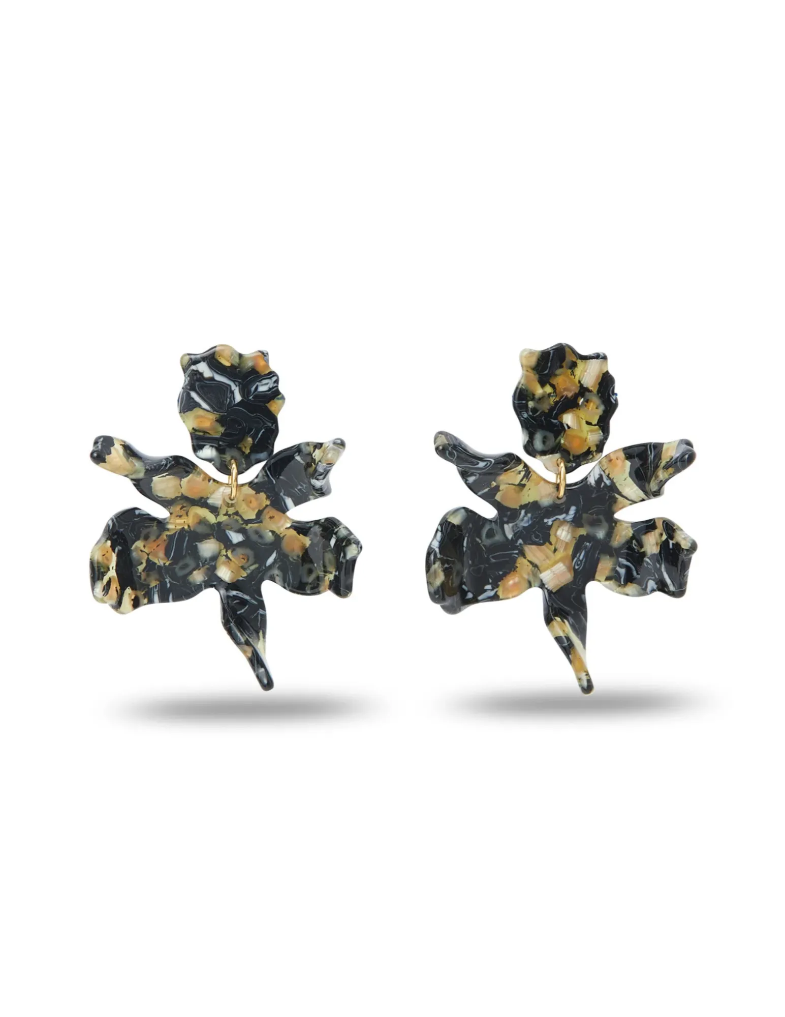Lele Sadoughi Spotted Tortoise Small Paper Lily Earrings