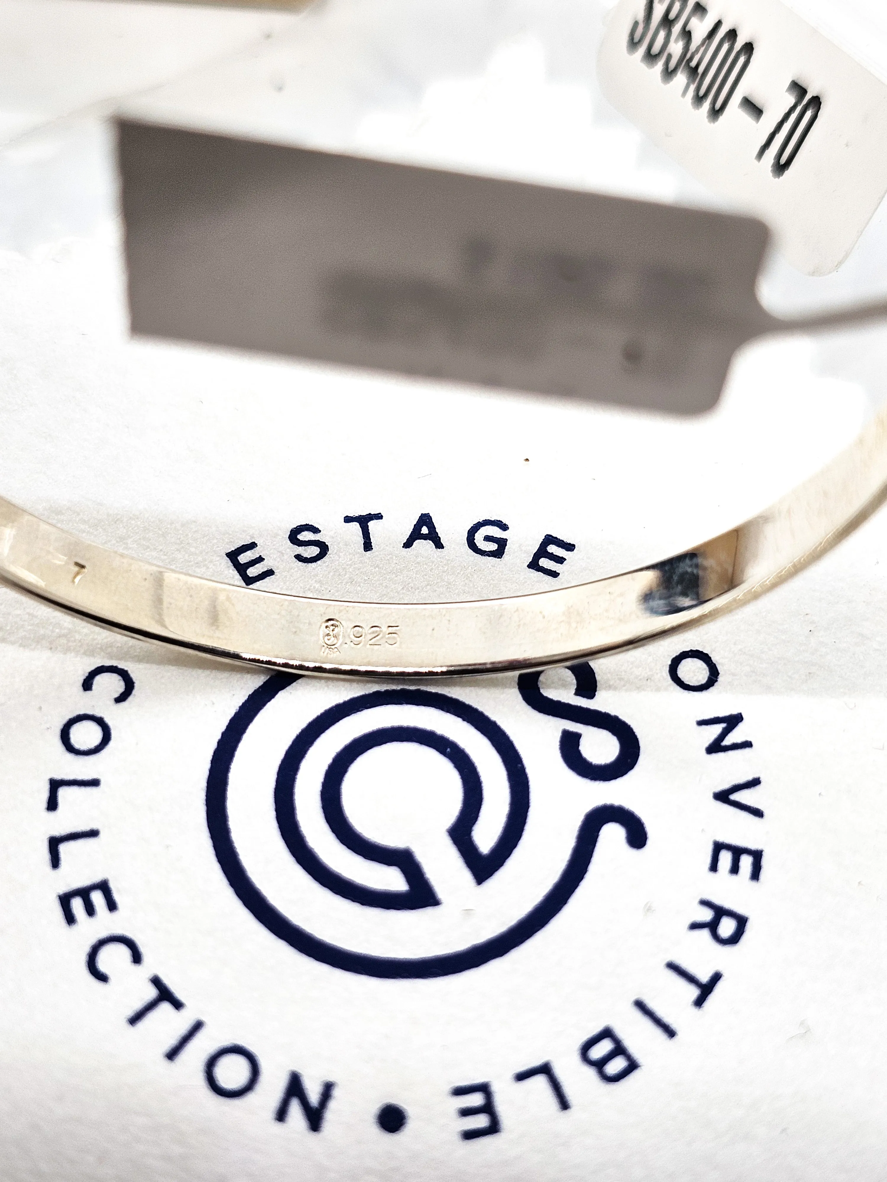 LeStage Narrow 7.0 Convertible sterling silver bracelet sapphire heart clasp NIB