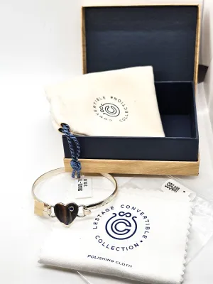 LeStage Narrow 7.0 Convertible sterling silver bracelet sapphire heart clasp NIB