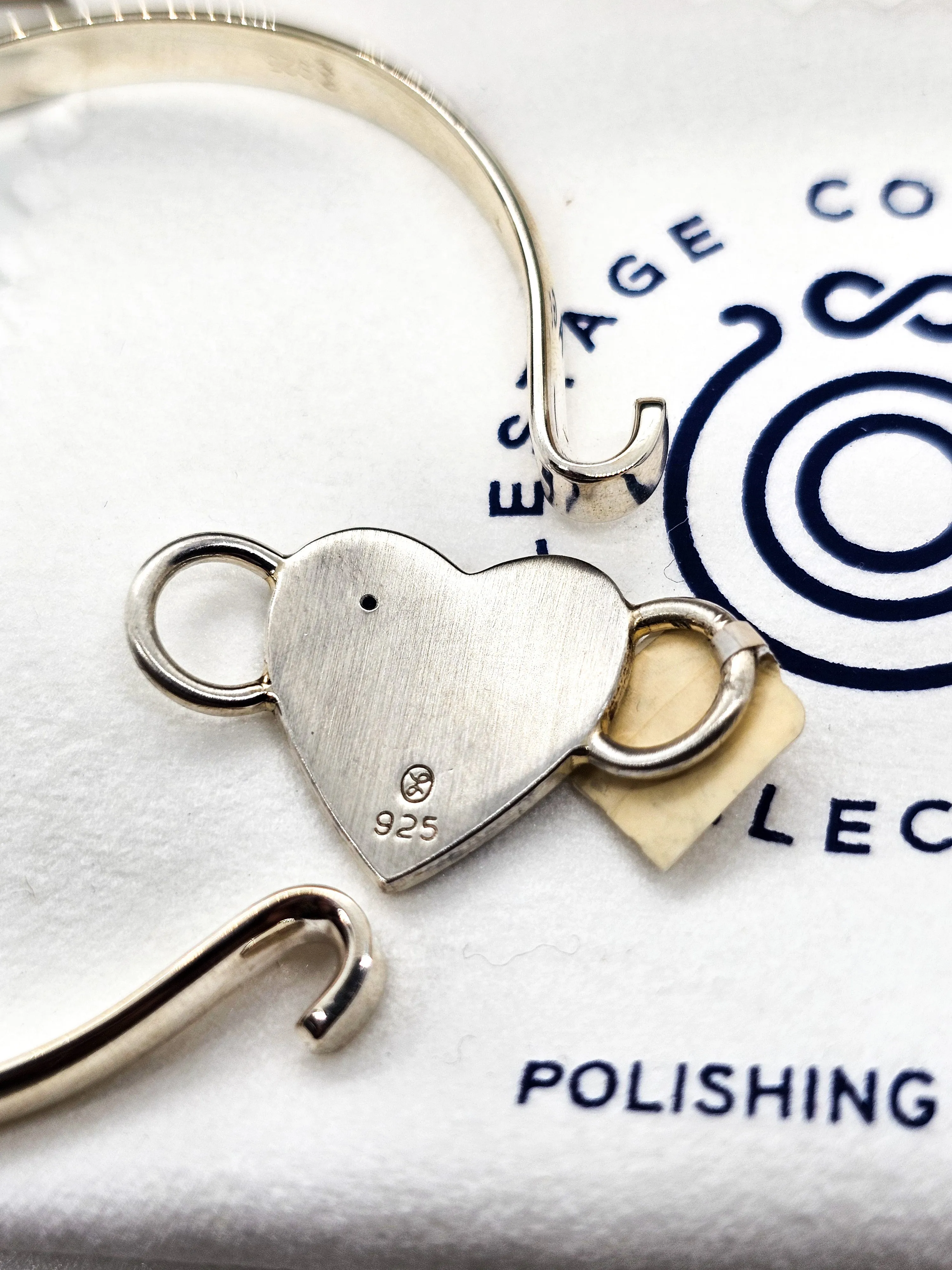 LeStage Narrow 7.0 Convertible sterling silver bracelet sapphire heart clasp NIB