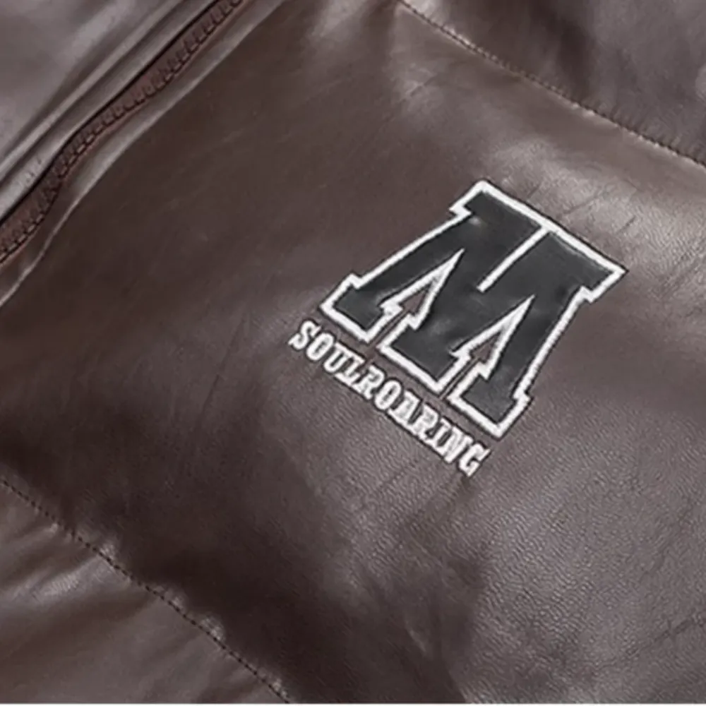 Letter M Solid Color Puffer Coat