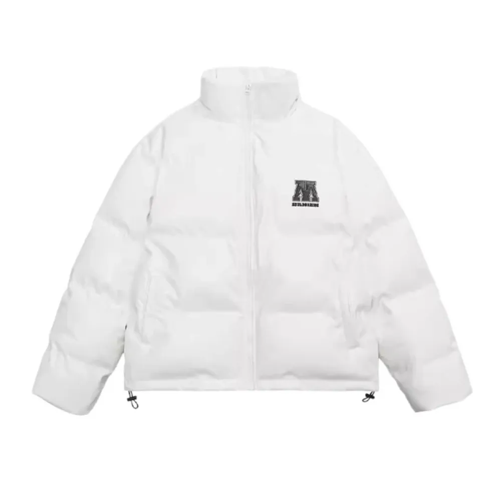 Letter M Solid Color Puffer Coat