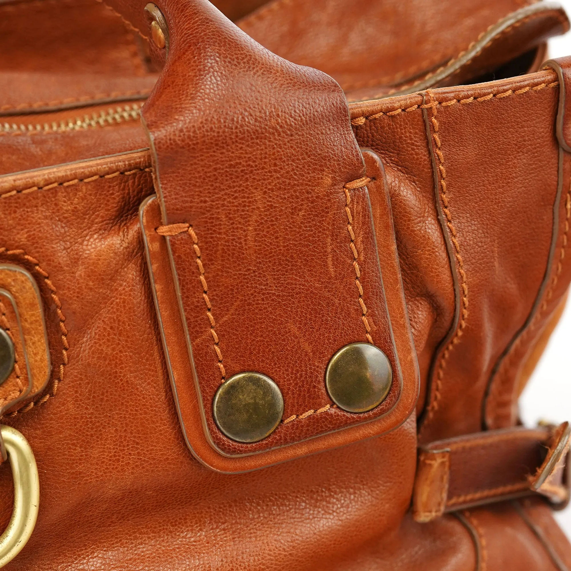 Light Brown Leather Tote Bag