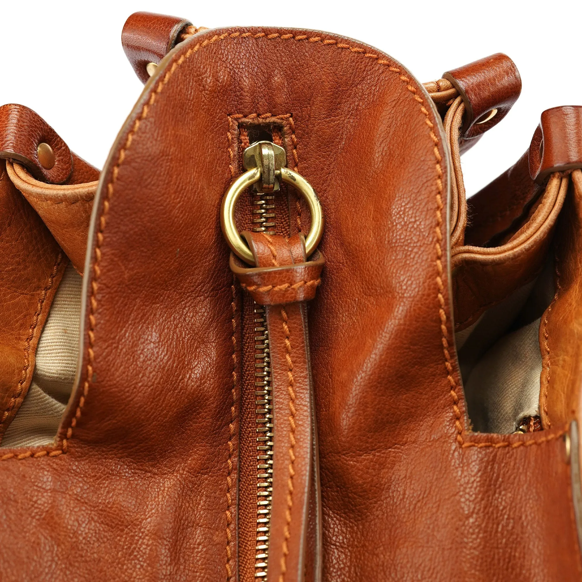 Light Brown Leather Tote Bag