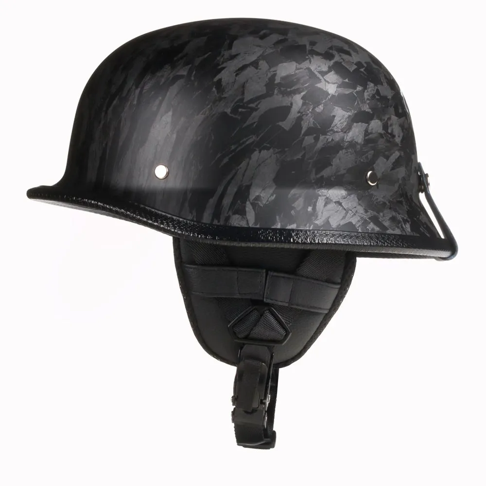 Lightest German Style Mayan DOT Half Helmet - Carbon Fiber Black