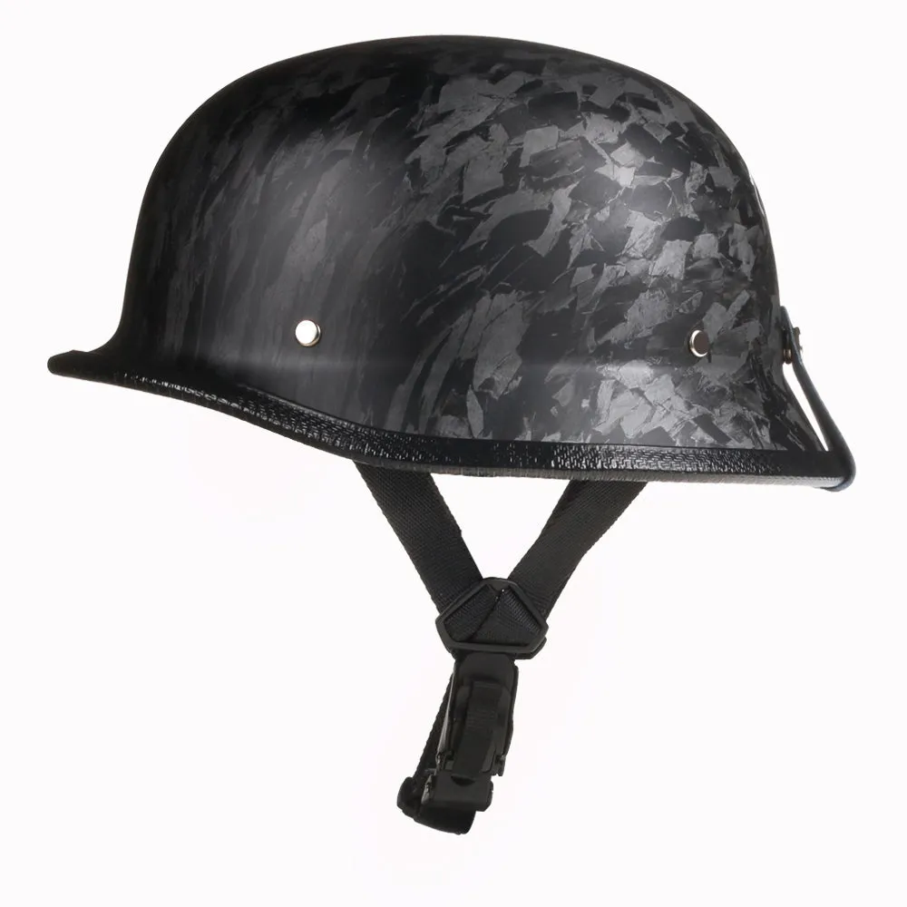 Lightest German Style Mayan DOT Half Helmet - Carbon Fiber Black
