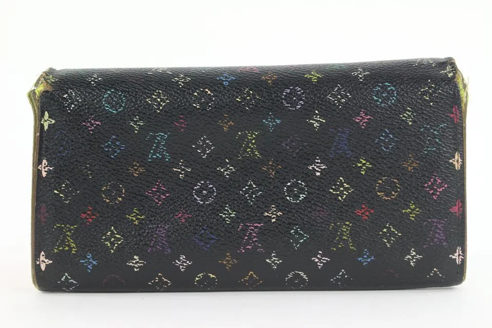 Louis Vuitton Black Multicolor Sarah Long Wallet 16lvs18