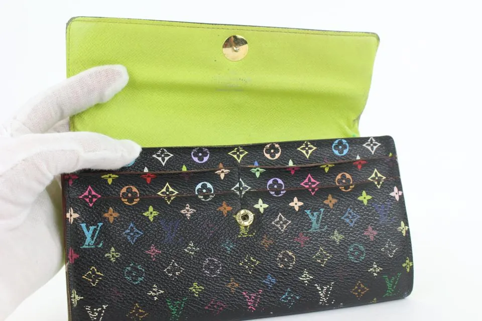 Louis Vuitton Black Multicolor Sarah Long Wallet 16lvs18