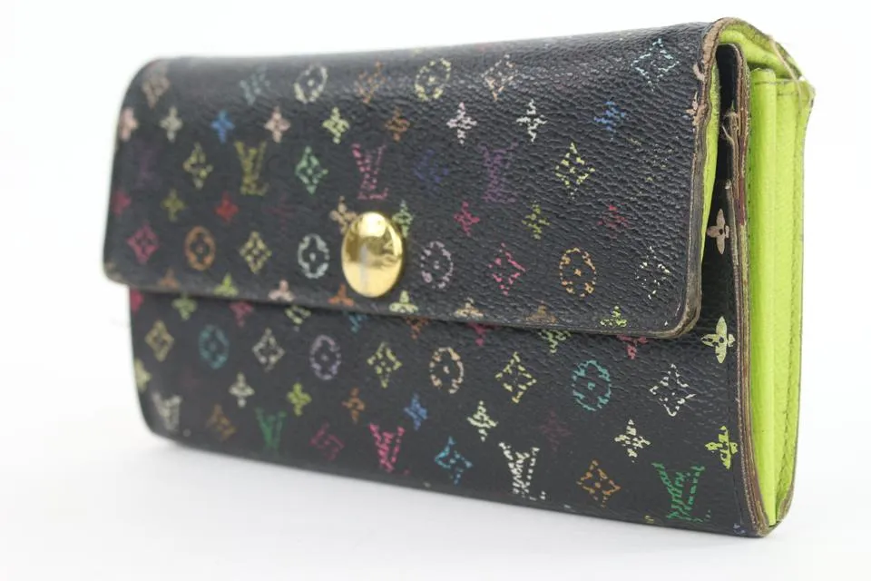 Louis Vuitton Black Multicolor Sarah Long Wallet 16lvs18
