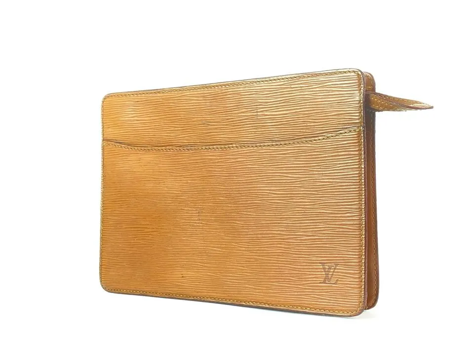 Louis Vuitton Brown Epi Leather Pochette Homme Envelope Clutch 7LV910
