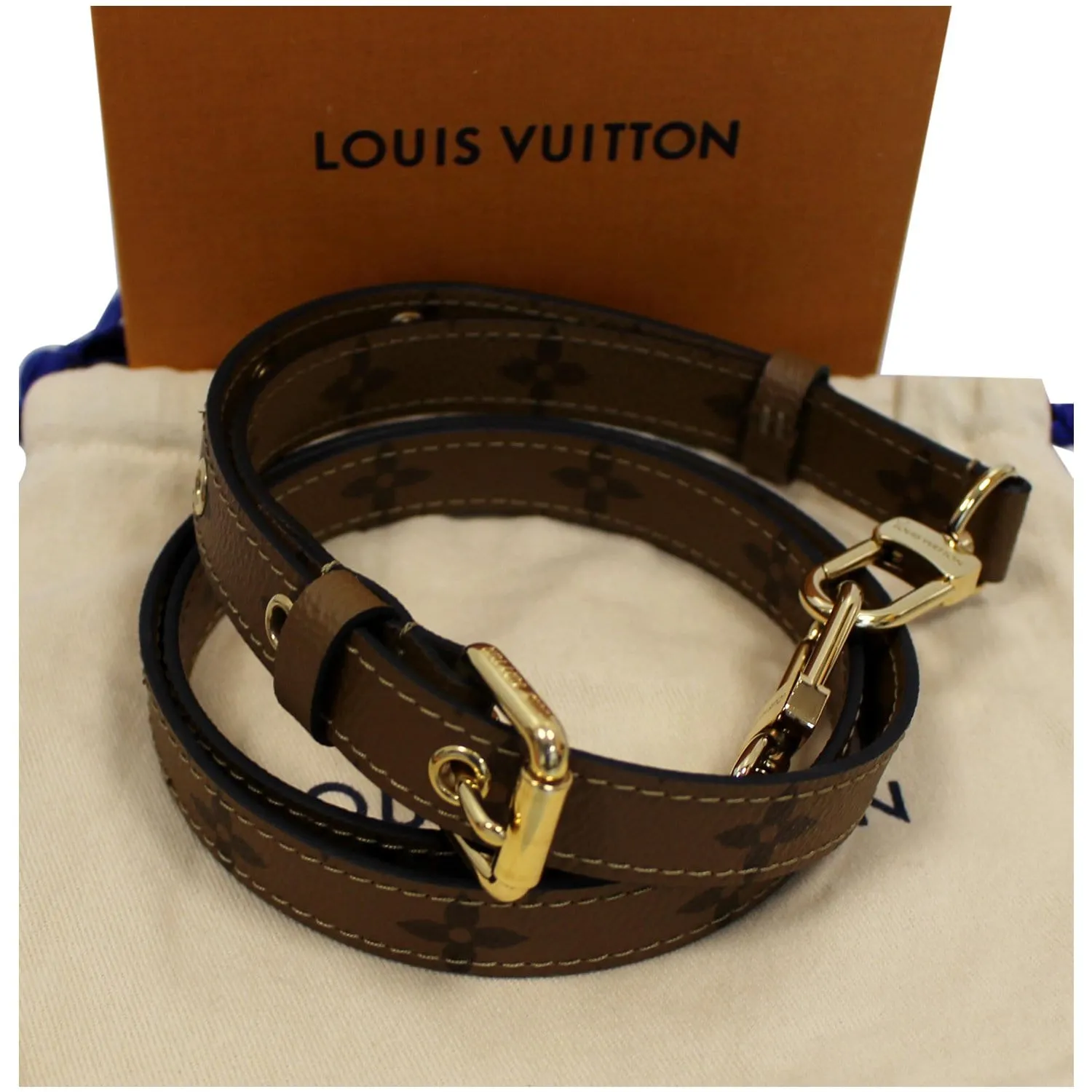 LOUIS VUITTON Monogram Reverse Adjustable Strap Brown - 25% OFF
