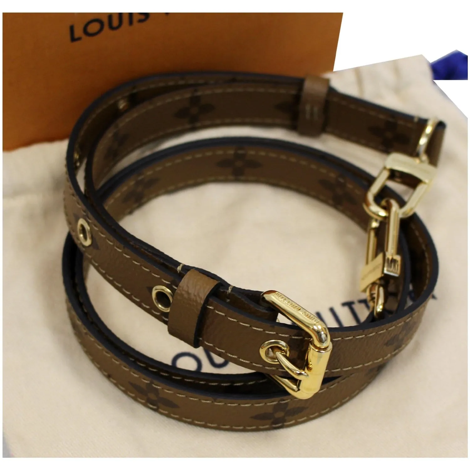 LOUIS VUITTON Monogram Reverse Adjustable Strap Brown - 25% OFF
