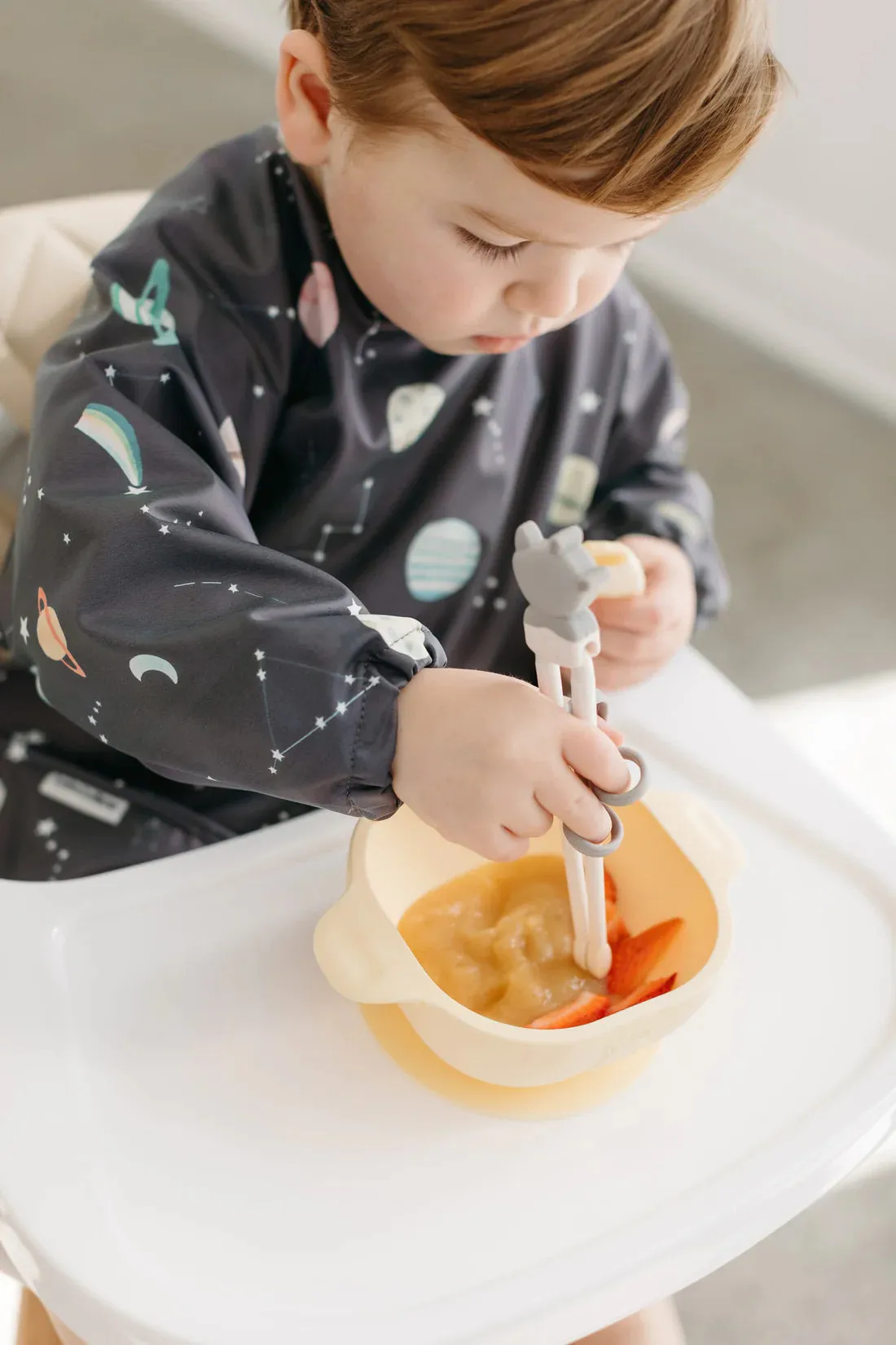 Loulou Lollipop Long Sleeve Waterproof Bib - Planets