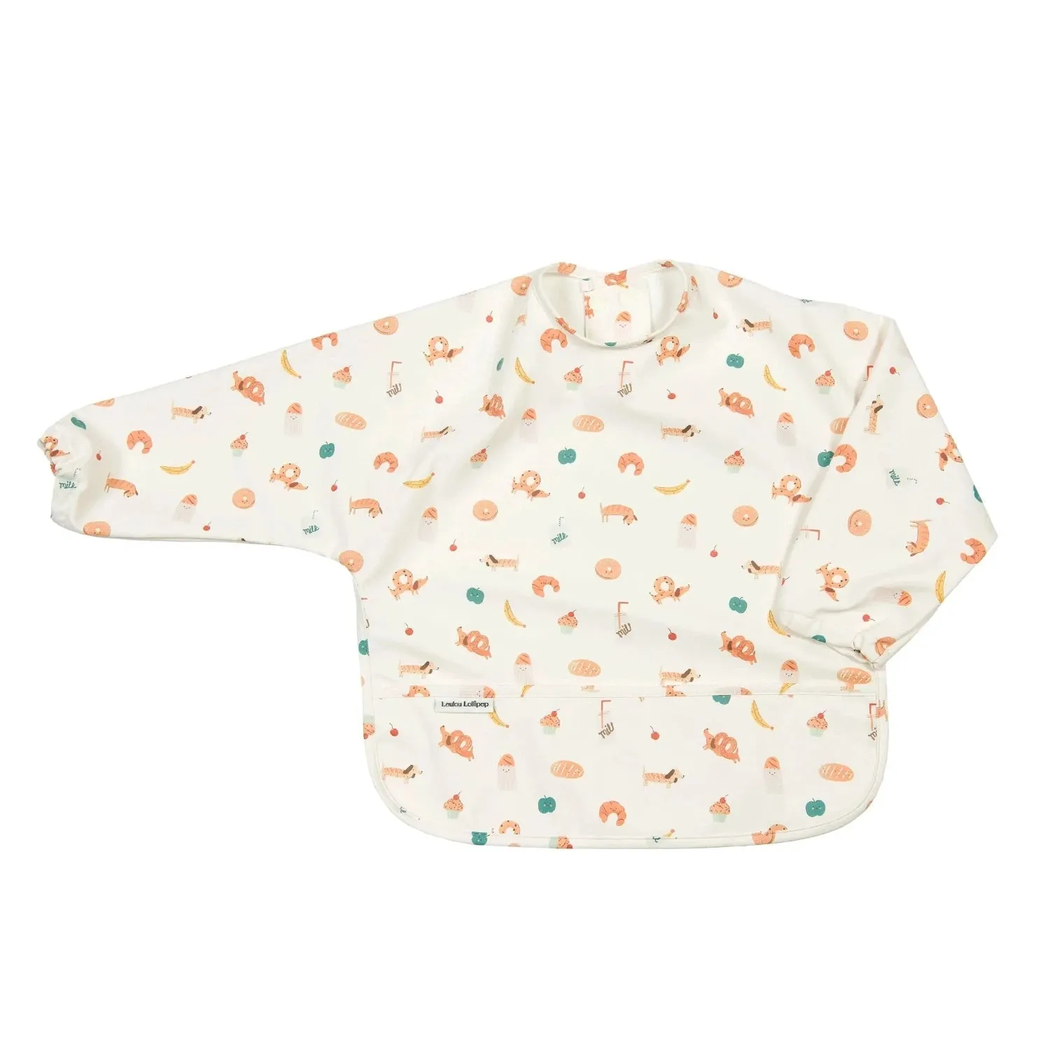 Loulou Lollipop Long Sleeved Bib - French Breakfast